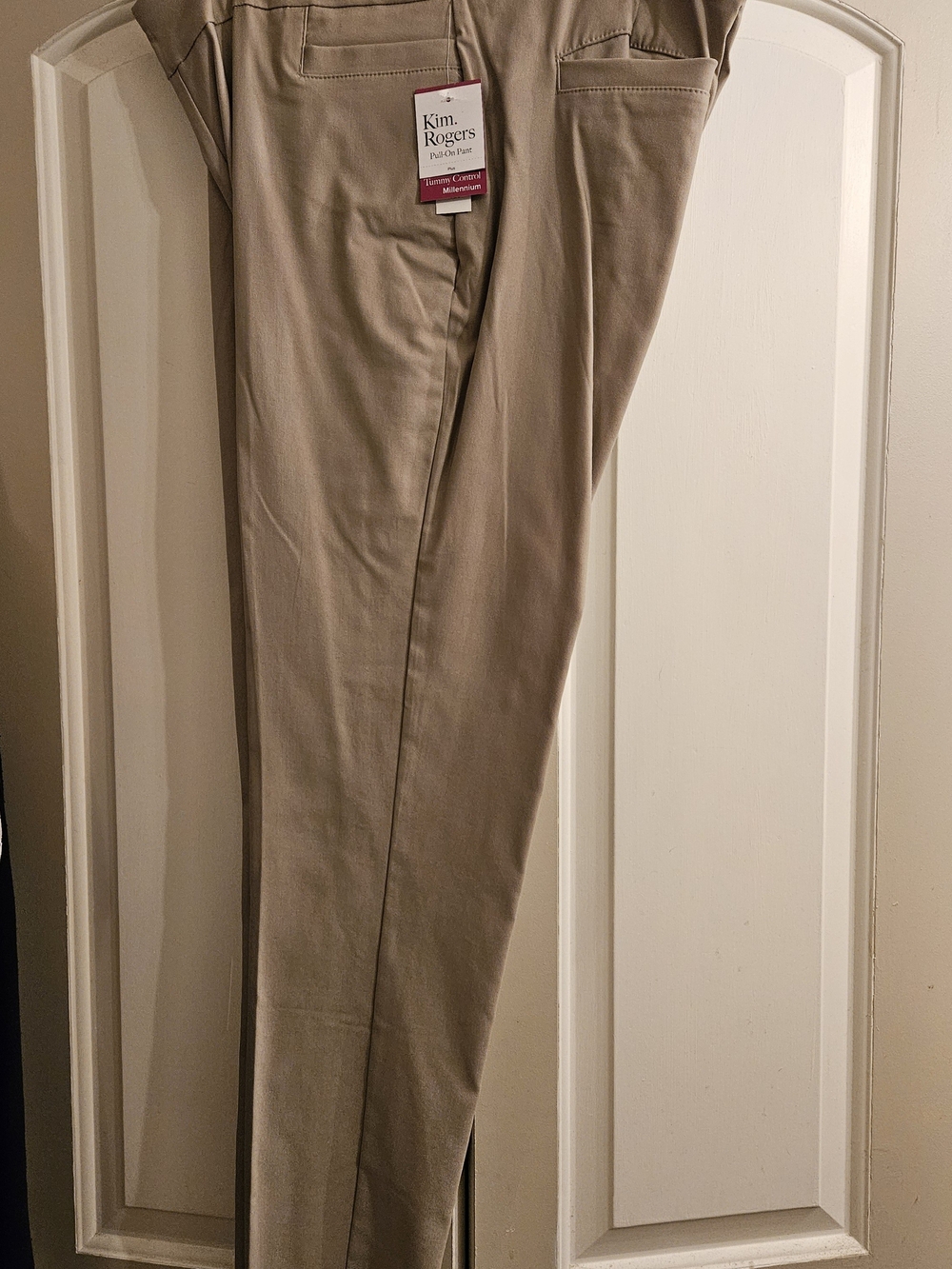 Kim Rogers Women's Khaki Pull-on  Pants With Tummy Control